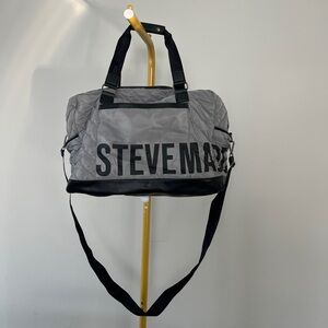 Steve Madden Quilted Gray and Black Duffel Bag